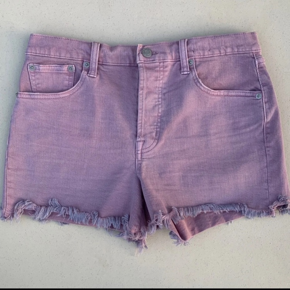 Lavender Frayed Hem Denim Gap Shorts